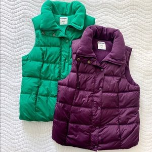 Old Navy Fleece Puffer Vest Bundle- Size Medium